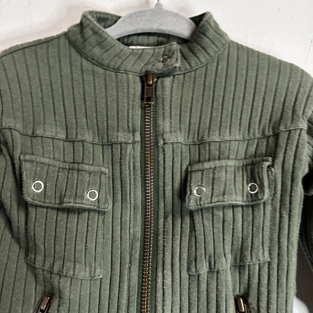 Kate Quinn Organic Cotton Jacket Ribbed Comfort Boys 6-12M Green - Picture 4 of 7